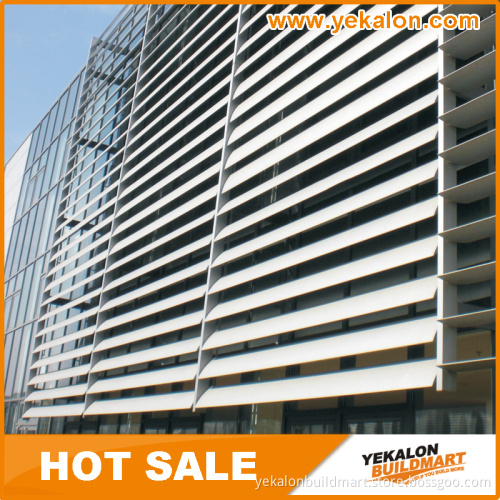 Yekalon Curtain Wall System Automatic Sun Shade Aluminium metal louver window